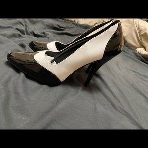 Black and white heels.